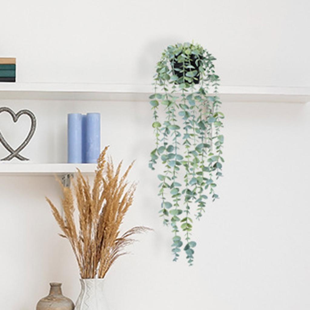 Man-Made Hanging Plants Mandala Home Decorative Flowers Fake Hanging Pot Plants Green Man-Made Eucalyptus Vine