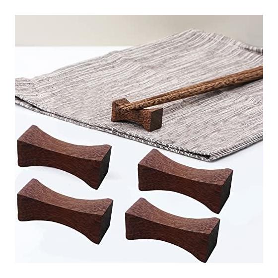 Stylish Chopstick Rests, Cutlery Rests, Wooden Natural Wood Chopstick Holders, Chopstick Stands, Chopstick Pillows, Set of 4
