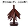 Creative Wooden Tree Folding Trivet Stand Heat Resistant Pot Mat Decorative Anti Scald Hot Pads Coaster For Kitchen Dining Table Protection