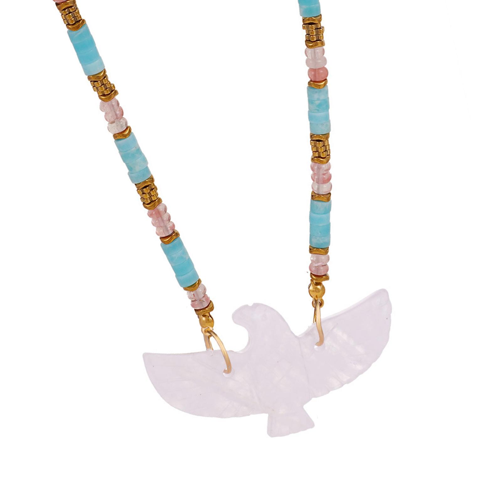 

Подвеска-орёл с натуральным камнем, ручная работа, бижутерия из бусин, подходит для вечеринок и модных мероприятий A