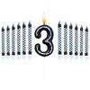 6Pcs 1 to 9 Number Candle For Racers Black and White Checkered Candle Anniversary Truck Candle Cake Topper Festival Candles Cake