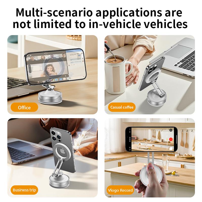 X30 Mini Vacuum Double Side Magnetic Suction Cup Holder Foldable Kitchen Lazy Phone Bracket For iPhone Android Smartphone