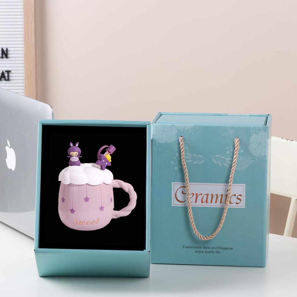 Wolkenmädchen Tasse hoher Wert Cartoon niedlich lustig Keramiktasse Kaffeetasse Zuhause Paar Tasse Büro