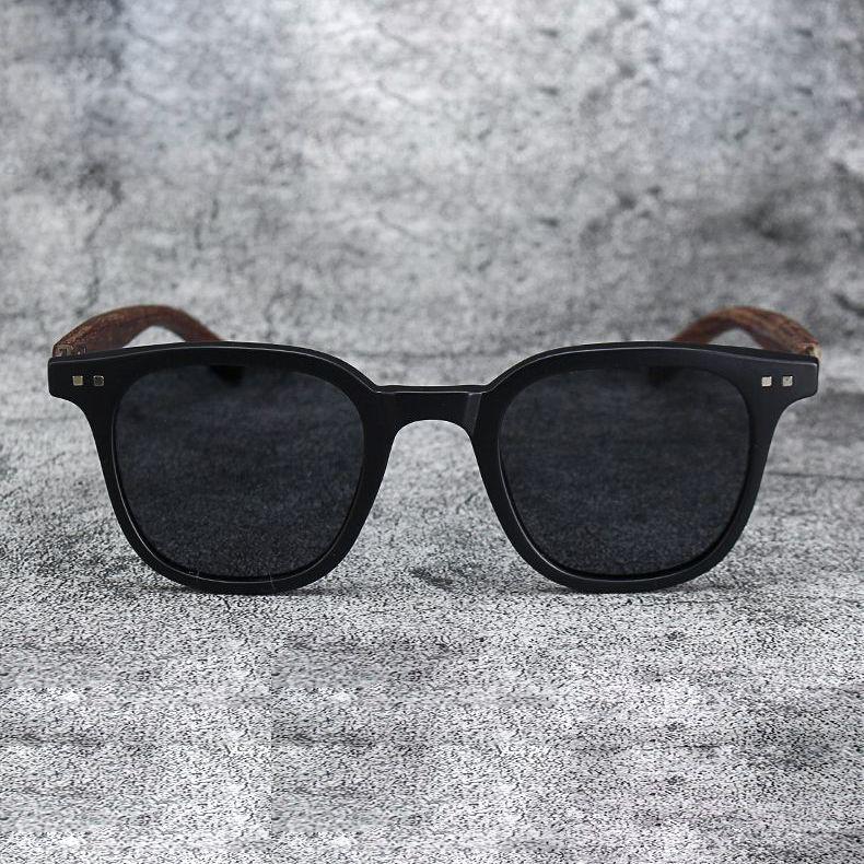 2024 HD Anti-UV Sunglasses with Metal Studs & Wood Grain Arms for Men & Women.