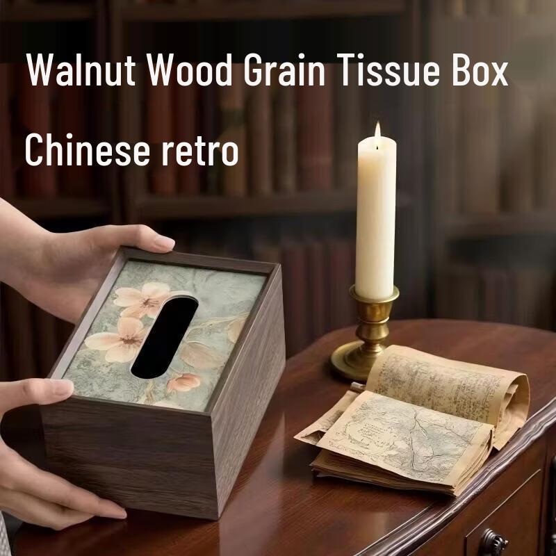 Vintage Style Tissue Box with Remote Control Holder