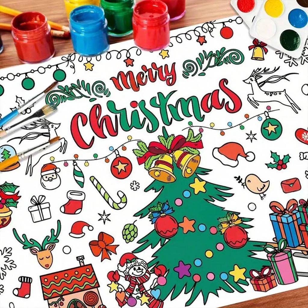 Paper Coloring Banner Kids Gifts Activities Toys Party Classroom Christmas