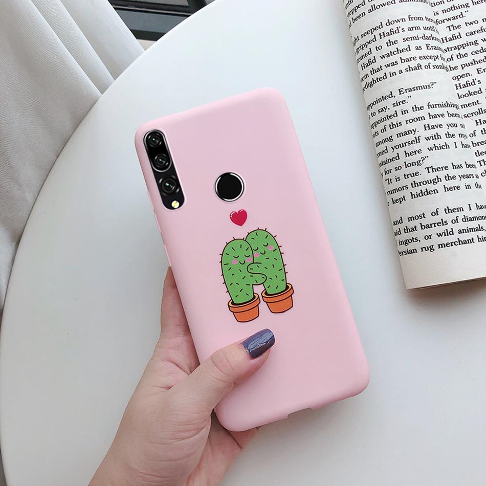 For Huawei Honor 9X STK-LX1 Case Soft Matte Silicon Cute Cat Cactus Cover For Honor 9X Honor9X 9 X Premium Pro Phone Case Bumper