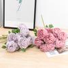 Simulated Flower Single Peony Lotus Rose Home Ddecoration Wedding Hand-Held Fake Bouquet Desktop Vase Arrangement Silk Flower