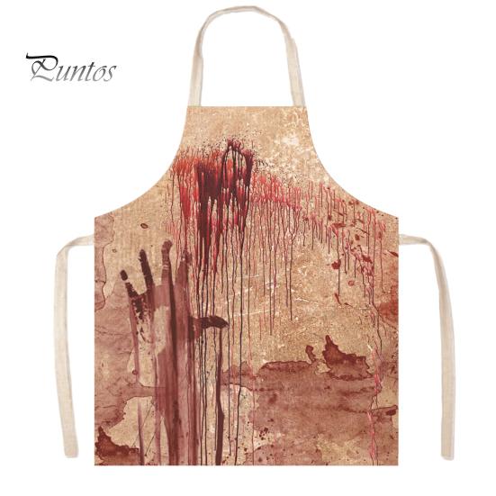Novelty Barbecue Apron Halloween Butcher with Realistic Blood Stain, Washable Protective Work Apron, Funny Prank Gift Horror Costume Prop for Cosplay