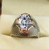 Moissanite Oval Cut Gemstone With 925 Sterling Silver Ring For Men's #B277 JL375681923159