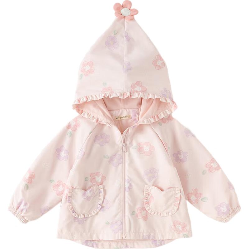 David & Bella Girls  Floral Print Hooded Spring Jacket 110cm
