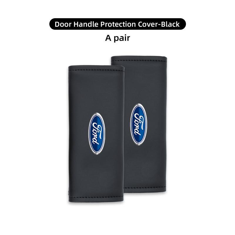 Leather Car Door Handle Protection Sleeve Anti Stick Interior Accessory For Ford Fiesta Ranger Mondeo Escape Ecosport Fusion