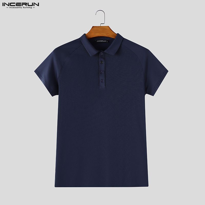 INCERUN T-shirt e Top da Uomo con Scollo a Revers, Manica Corta, Rete Trasparente, Patchwork