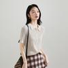 Camicia da Donna SOFSIL a Manica Corta in Maglia Texturizzata con Collo a Polo