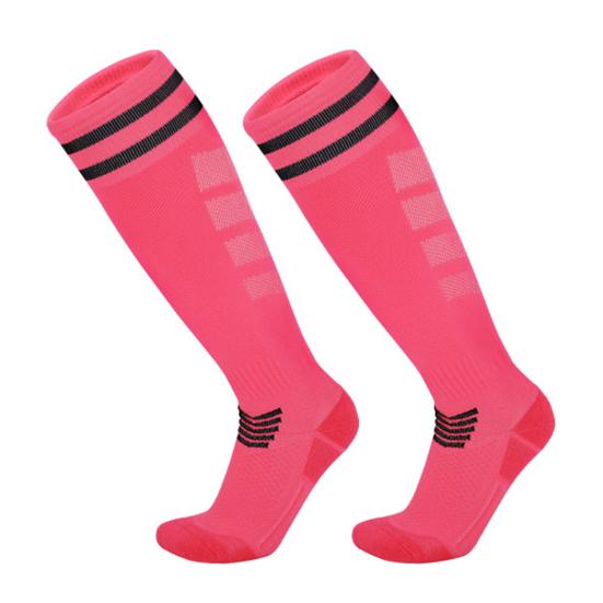 Knee High Soccer Socks for Men Women Stretchy Compression High Tube Socks Striped Athletic Socks for Football Baseball Softball