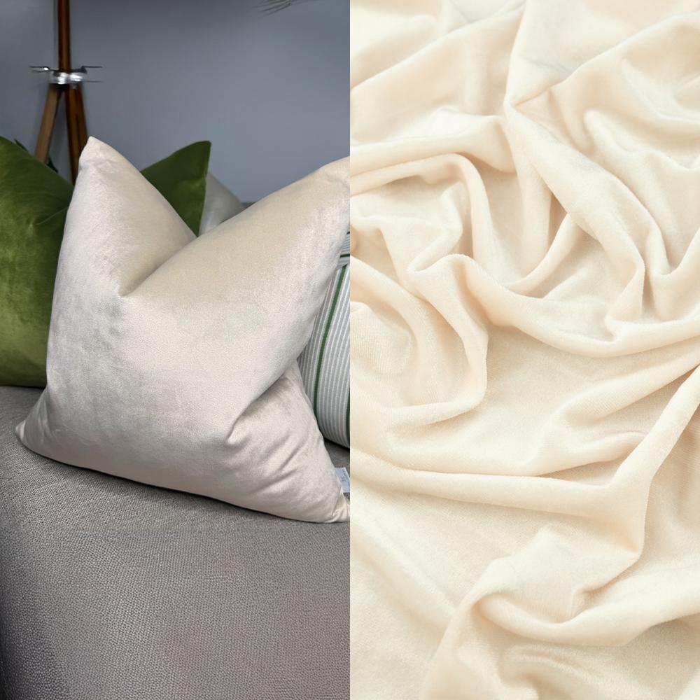 Fabric Knit Velour Cream Sewing Material 0.5m Smooth Soft