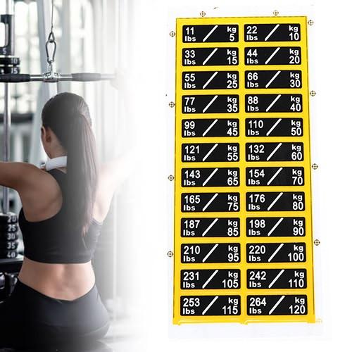 Gewichtserkennungsaufkleber von 11 lbs bis 264 lbs für Fitnessbegeisterte