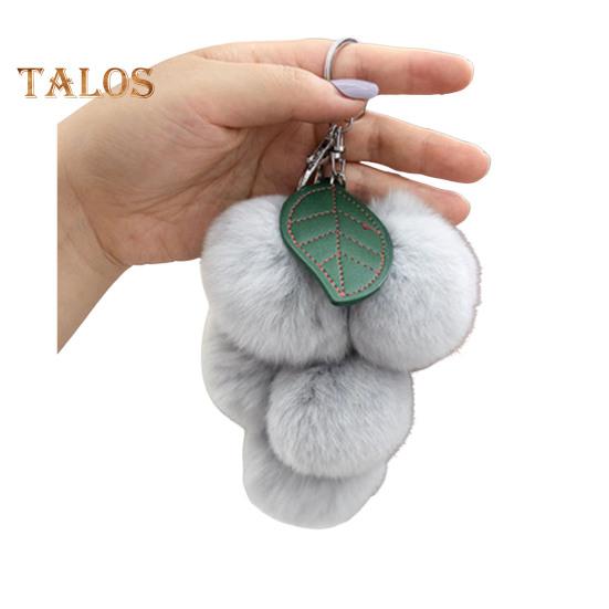 

Брелок для ключей «Плюшевый виноград», пушистый искусственный мех, украшение для сумки, подвеска с металлической пряжкой, рюкзак, ключи от машины, кошелек, телефон, подвеска серый