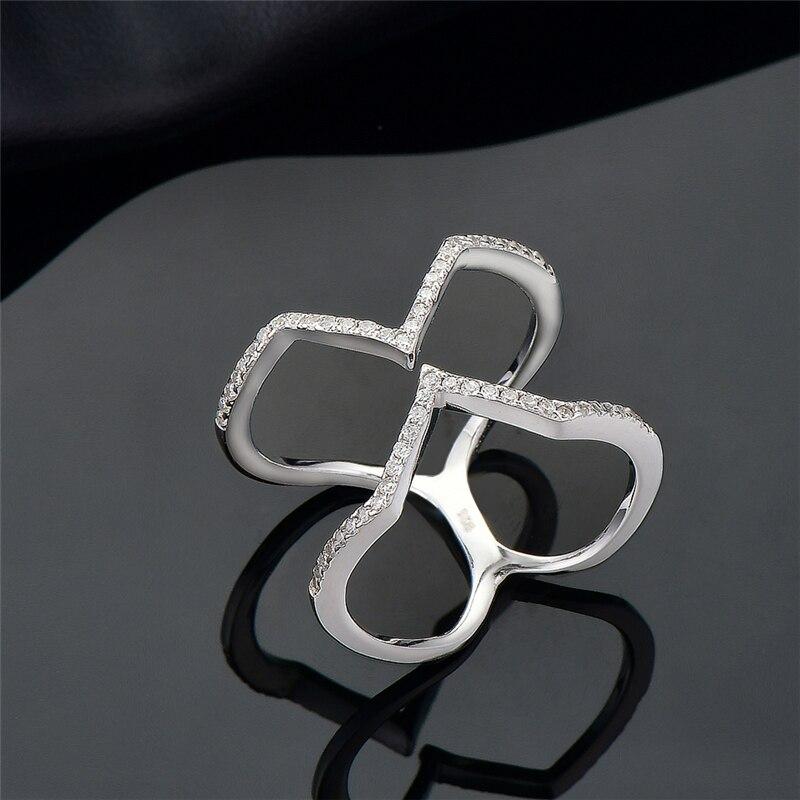 925 Sterling Silver Rings For Women Cute Cystal Zircon Round Geometric Stackable Rings Fashion Party Gifts Fine Jewelry