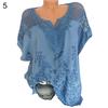 Fashion Women Hollow Out Lace Short Sleeve Blouse Top Summer Casual T-Shirt