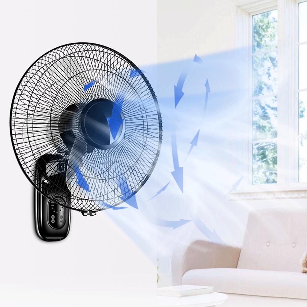 60W Remote Control Electric Fan Oscillating Wall Mounted Fan Home Restaurant 3 Gears Adjustable Industrial Air Cooling Fan 220V