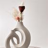 Hug Nordic Style Flower Arrangement 2-Piece White Vase Simple Flower Ornament Set High-End Design
