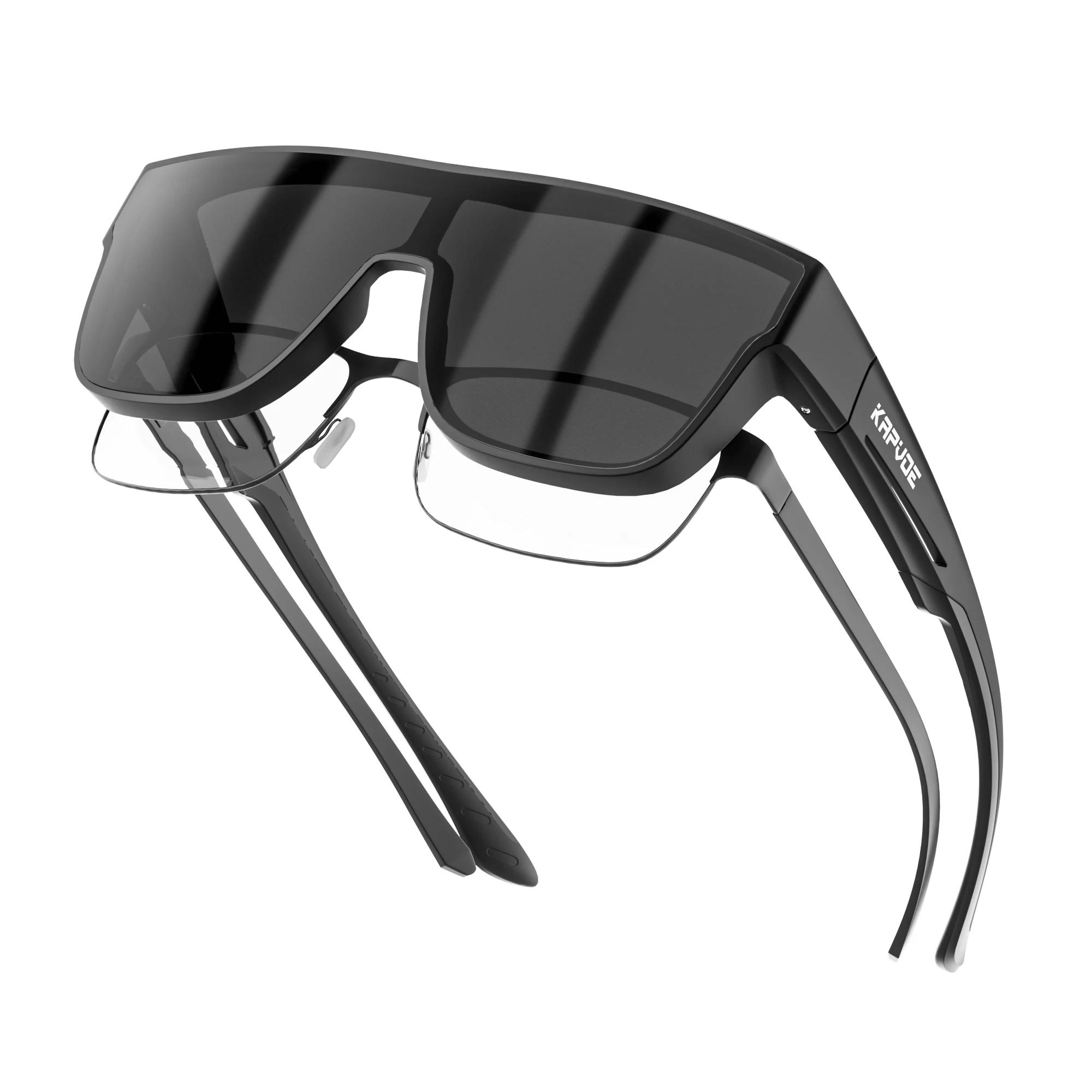 KAPVOE nouvelles lunettes de soleil Fitover Protection UV400 sur les lunettes porteurs lunettes carrées surdimensionnées 01
