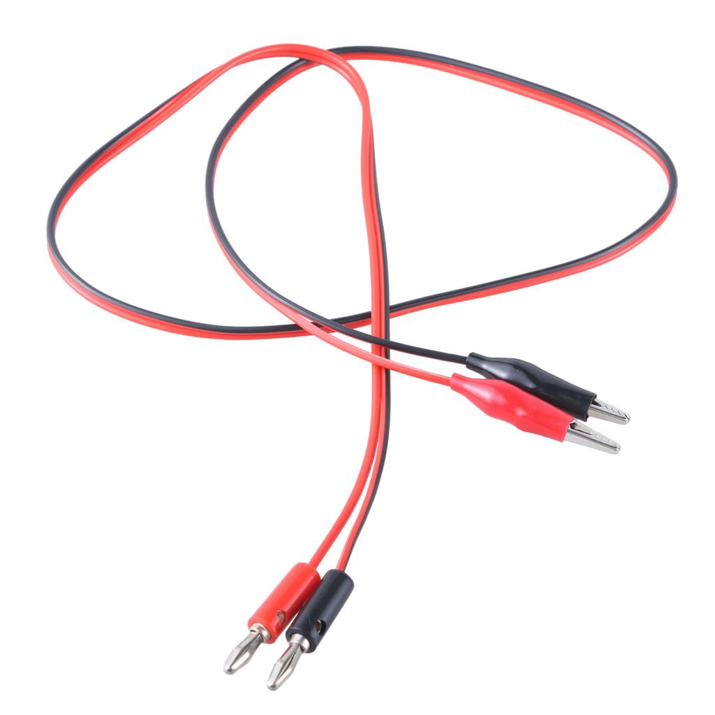 Power Plug to Alligator Clip Cable Double Alligator Clips Power Test Cable 2 Plugs to 2 Clips Cable Length 1M