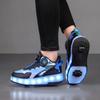 Boys/girls Two-wheel Dual-purpose Roller Skates Double Row Heely Shoes Roller Skates Luminous Sports Shoes Rechargeable