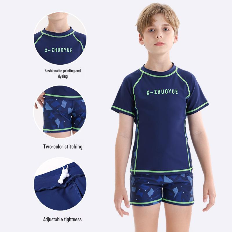 2025 New Summer Boys Two-Piece Sun Protection Quick-Dry Swimsuit 3XL