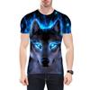 Unisex Vivid 3D Wolf Printed Short Sleeve T-shirt Round Neck Plus Size Tee Top