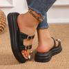 Fashion Thick Bottom Sandal Slippers Summer Outside Wear Fashion 2025 New Clip Toe Metal Buckle Flip Flops Casual Flat Bottom Slides