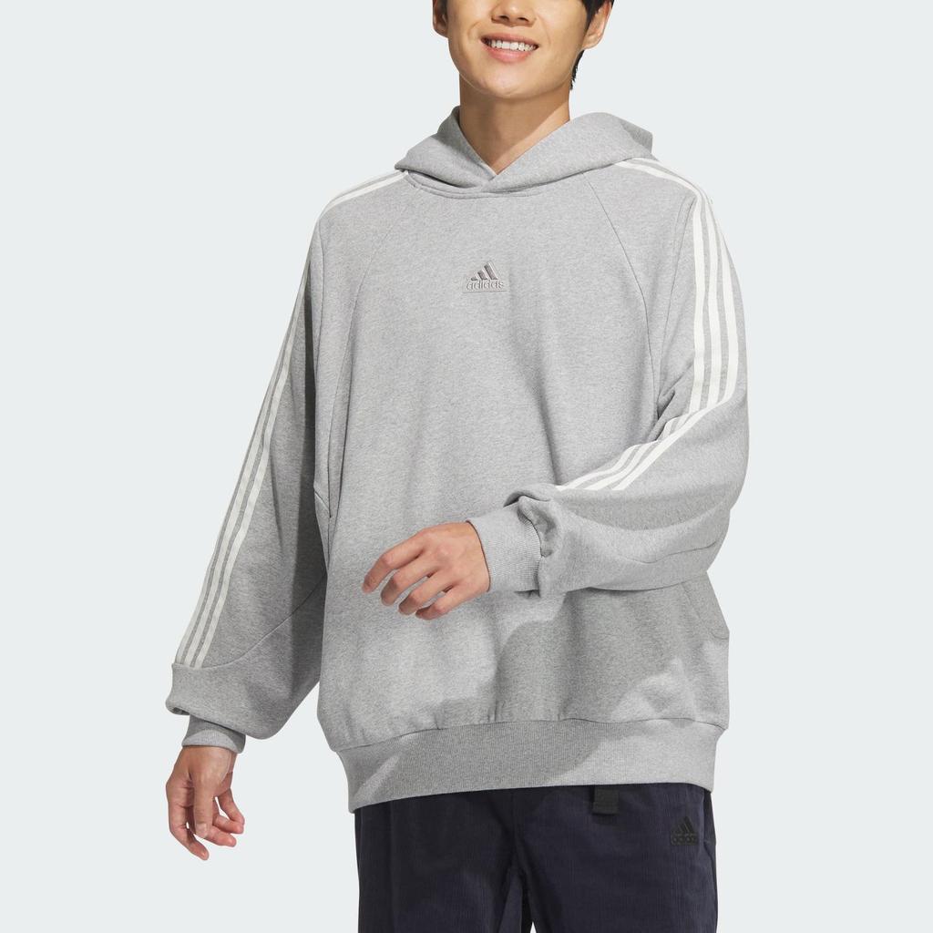 adidas FW24 Warm Series Logo Print Sports Loose Casual Hoodie Unisex Medium-Gray JI6636