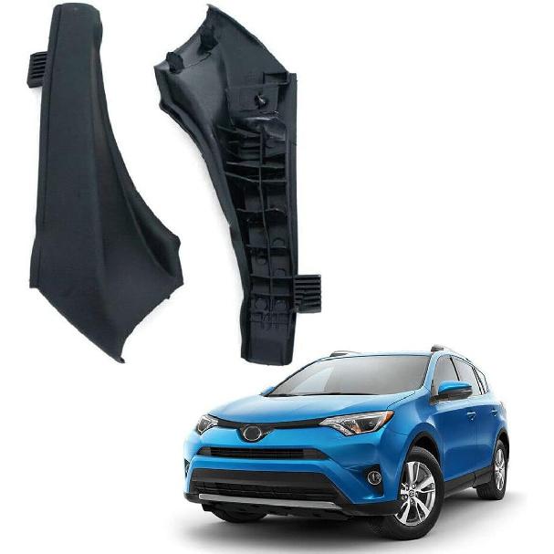 2Pcs Front Windshield Wiper Side Cowl Extension Cover Trim Cowl Hood Side Seal Panel Fender 53867-0R030 53866-0R030 For Toyota RAV4 2013 2014 2015
