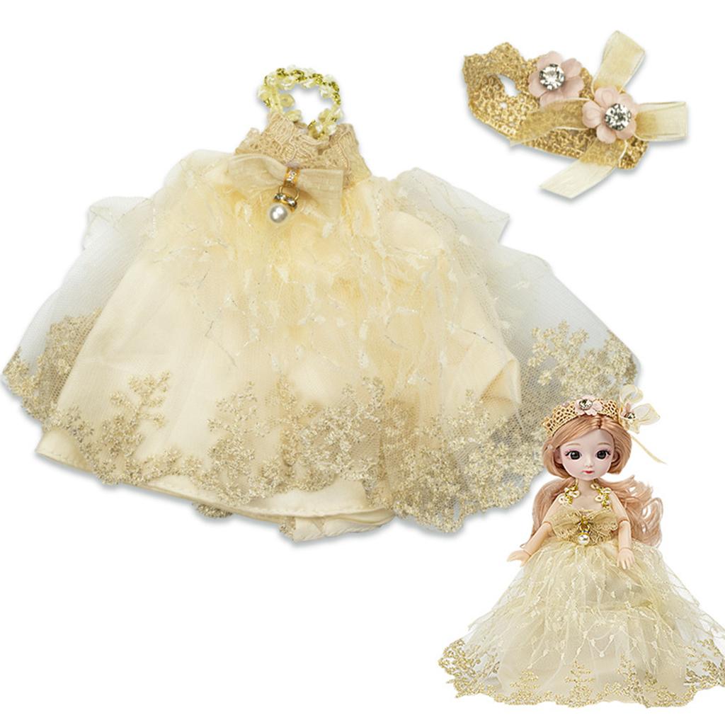 Exquisite Beautiful Dolls Clothes Mini Dress Cloth Clothing Dress Band 20cm Girl Doll Kids Toys No Doll