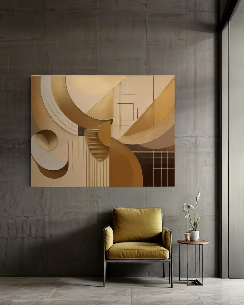 Canvas Print, Geometric Abstraction Beige