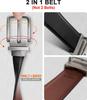 Genuine Leather Reversible Belt for Men Adjustable Waistband Alloy Pin Buckle Dual-Sided Wear Ideal for Jeans Father's Day Gifts