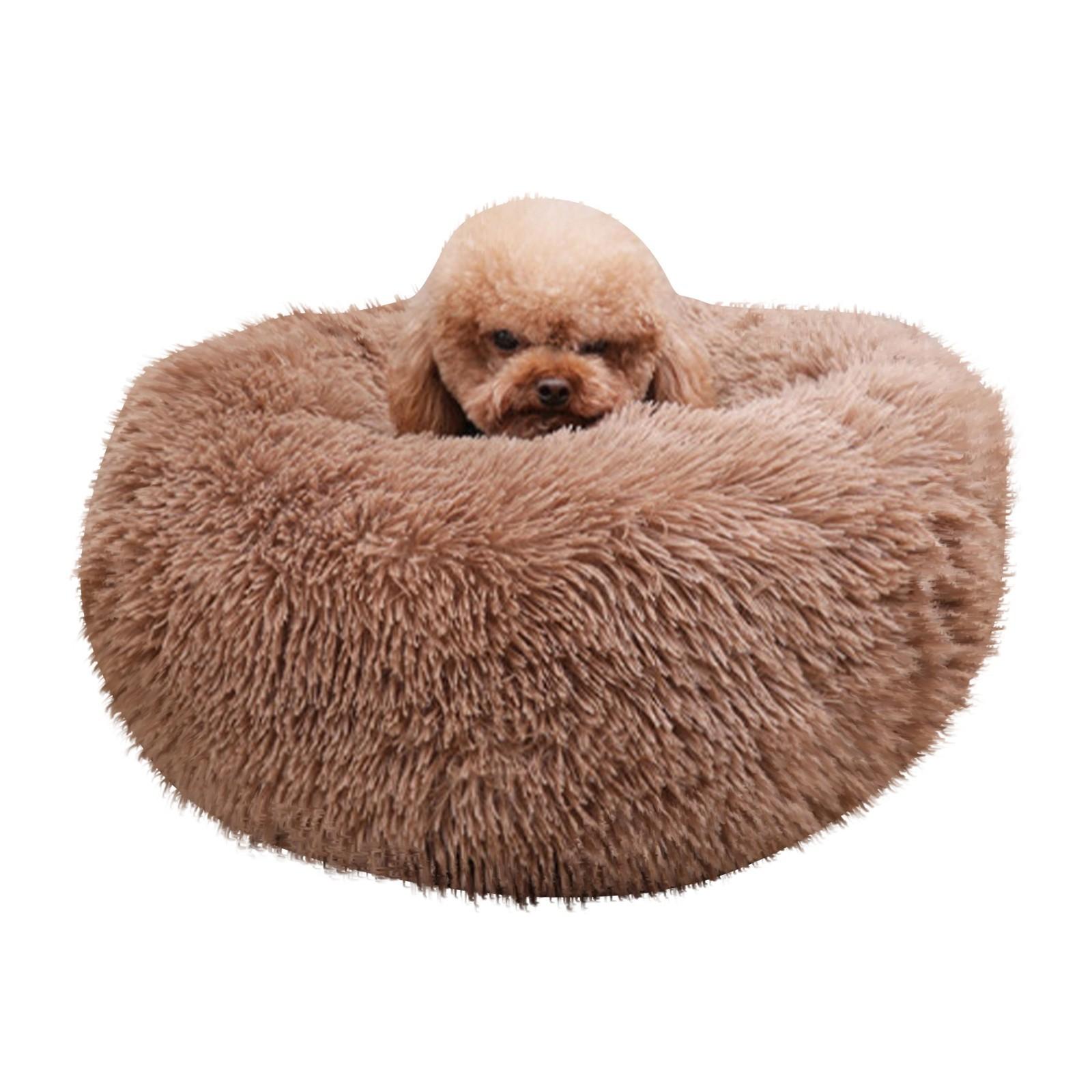 

Съемная и моющаяся кровать для собаки, плюшевая круглая кровать для кошки, кровать для домашних животных, товары для домашних животных One Size хаки