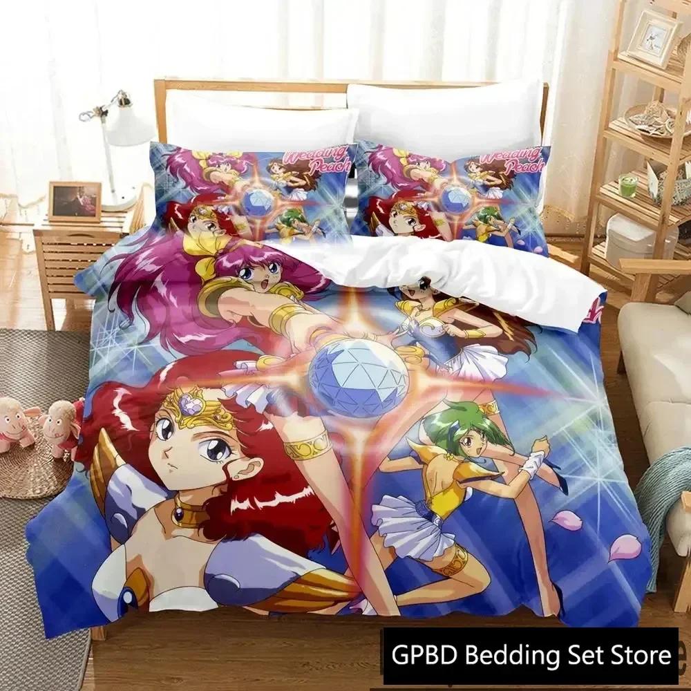 Comforter 3D Print Anime Wedding Peach Bedding Set Bedroom Soft Modern S Comefortable Kids And