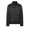 Men's Lightweight Stand Collar Down Jacket - Warm Short Ribbed Style for Autumn/Winter.