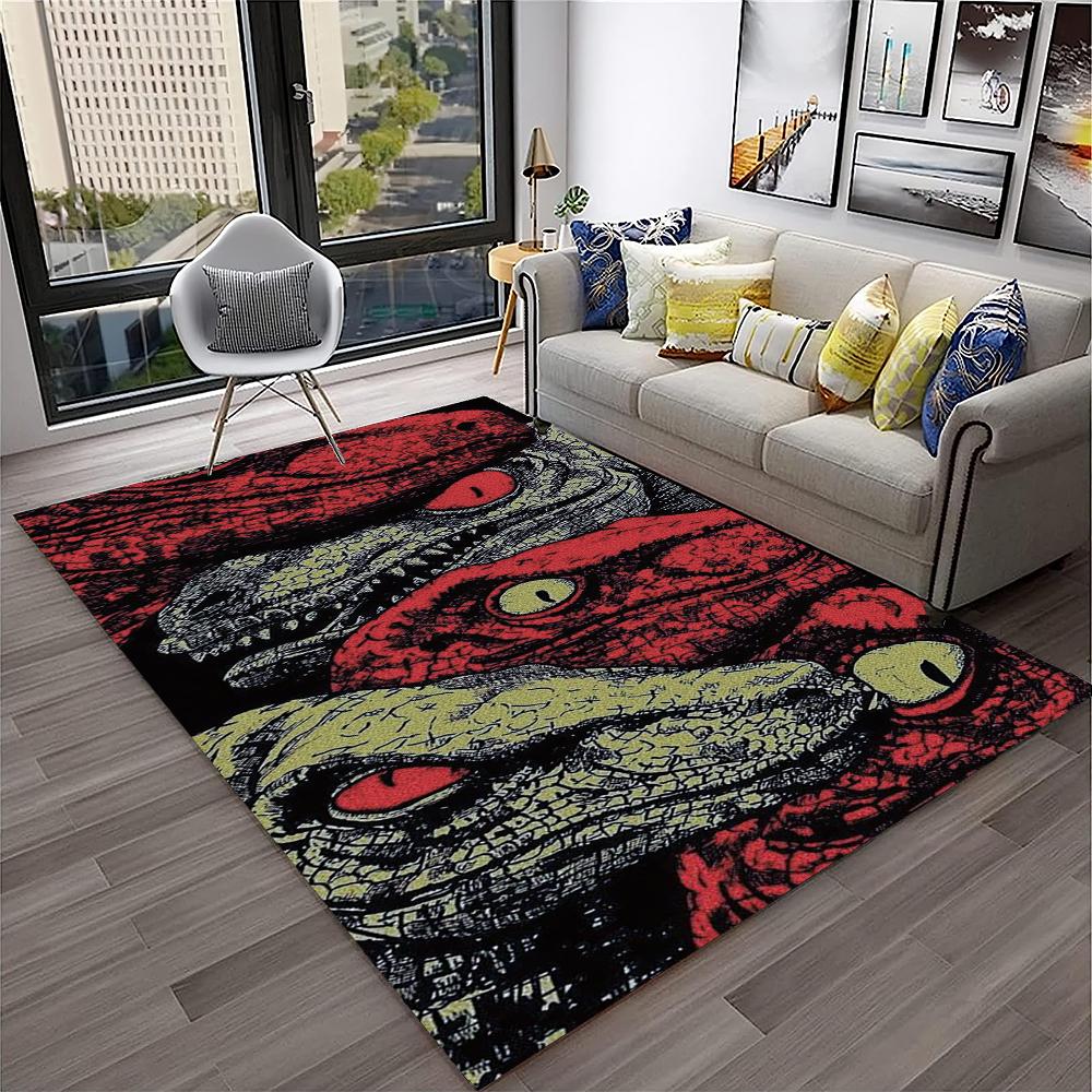 Jurassic Park Dinosaur Cartoon Child Carpet Rug for Home Living Room Bedroom Sofa Doormat Decor,Play Area Rug Non-slip Floor Mat