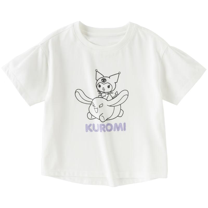 DAVEBELLA Girls  Kuromi Antibacterial Cool-Touch Short Sleeve T-Shirt 110cm снежная груша белый
