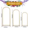 6FT, 5FT, 4FT Set of 3 Golden Metal Arch Backdrop Stand, Flower Stand Arch Frame for Wedding Ceremony Baby Birthday Party Decor
