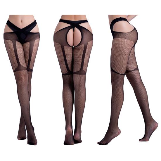Sexy Women Soft Breathable Fishnet Stockings Tights Hollow Pantyhose Suspenders