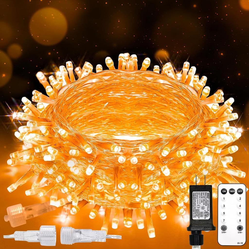 suddus String Lights Indoor Plug in 100 LED Christmas Lights Warm White