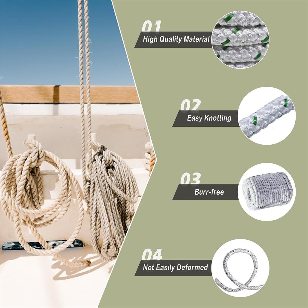 3/8Inch 100Ft Double Braid Polyester Pulling Strength Rope