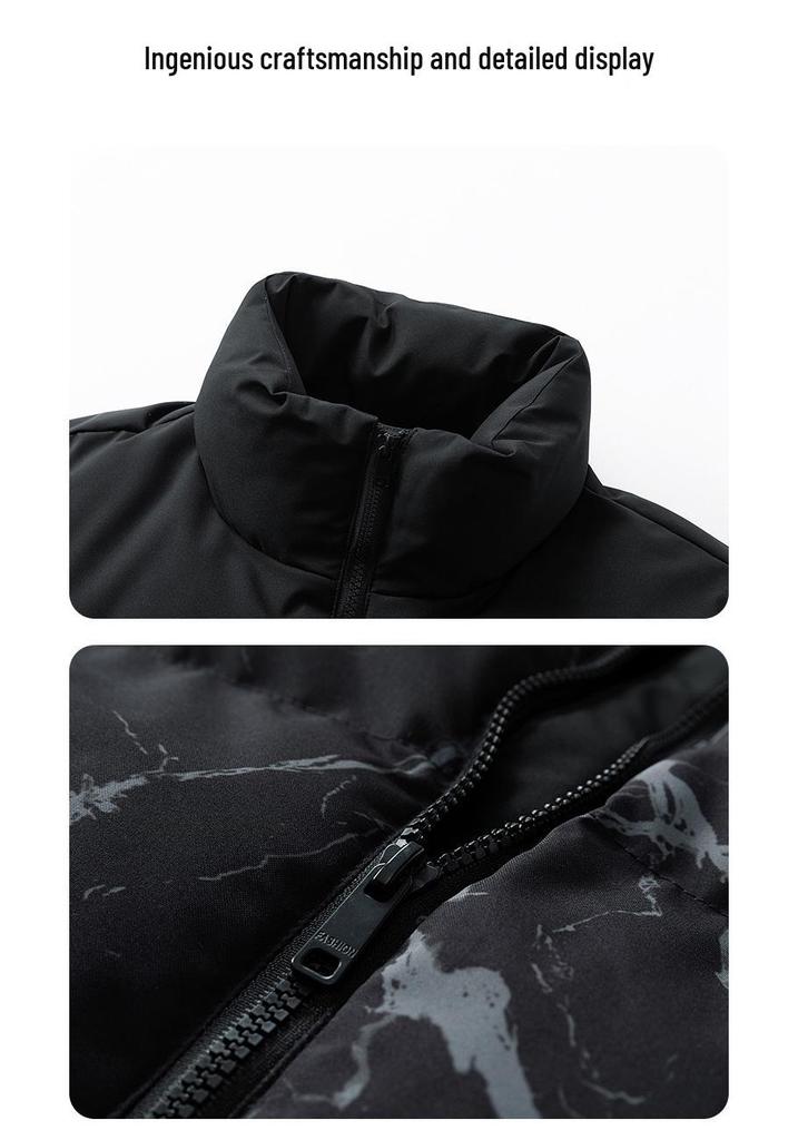 Men's Stand Collar Cotton Coat - Winter 2025, Thick & Trendy Cold Protection Jacket