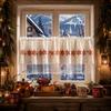 Lace Trim Cafe Curtains Sheer Voile Window Drapes Half Curtains Embroidered Curtains  Restaurant