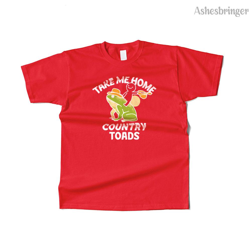 Unisexs Cotton Take Me Home Country Toads Graphic Funny T Shirt Street Casual Style Tee for Unisex and Women M