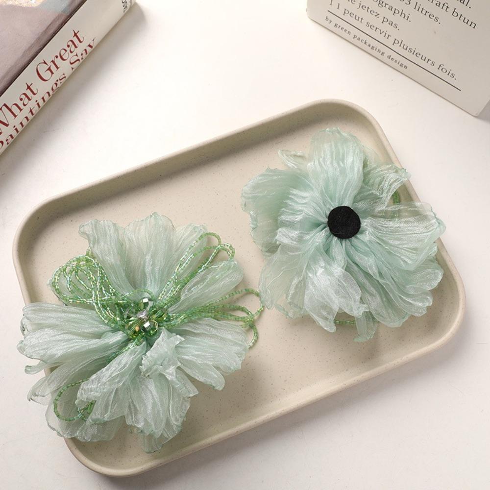 Organza Fabric Flower Patch Beaded Flower Flower Applique Clothing Decoration